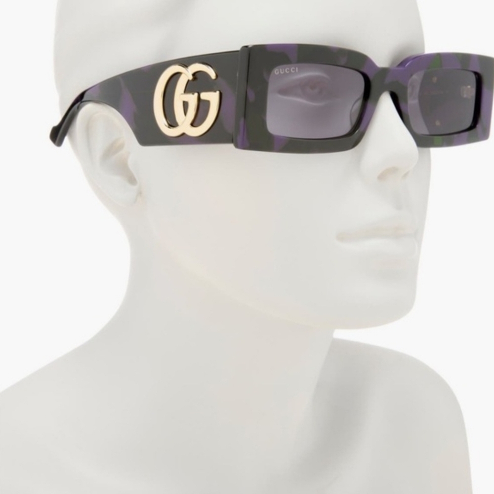 Gucci Black and Gold Women's Sunglasses